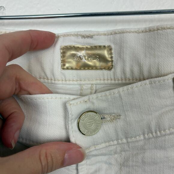 Mother The Rascal Ankle Snippet in Whipping the Cream White Raw Hem Jeans 29 - Picture 4 of 7